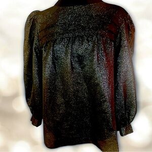 MARC JACOBS RUNWAY silk/ metallic blouse black size 4/6